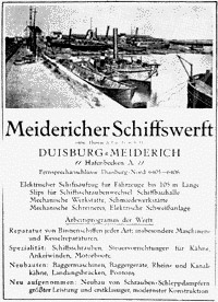 Meidericher Schiffswerft MSW Duisburg - History